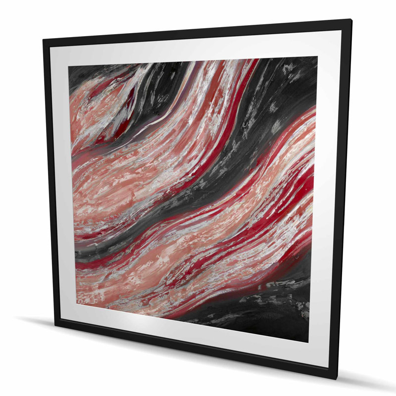 Red Wave - Shapes Living, H 48 po x l 48 po, Noir