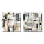 Coopar - Ensemble de 2 collages carrés à formes abstraites-101848025-101848027