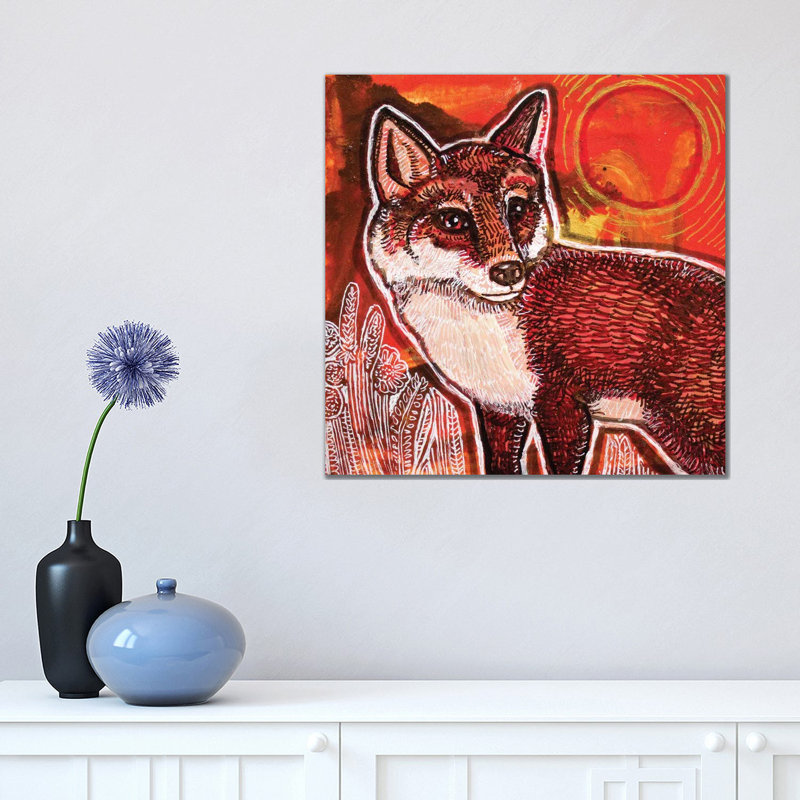 Autumn Fox by Lynnette Shelley - Painting on Canvas, 45.72 cm H x 45.72 cm W x 1.91 cm D, Wrapped Canvas