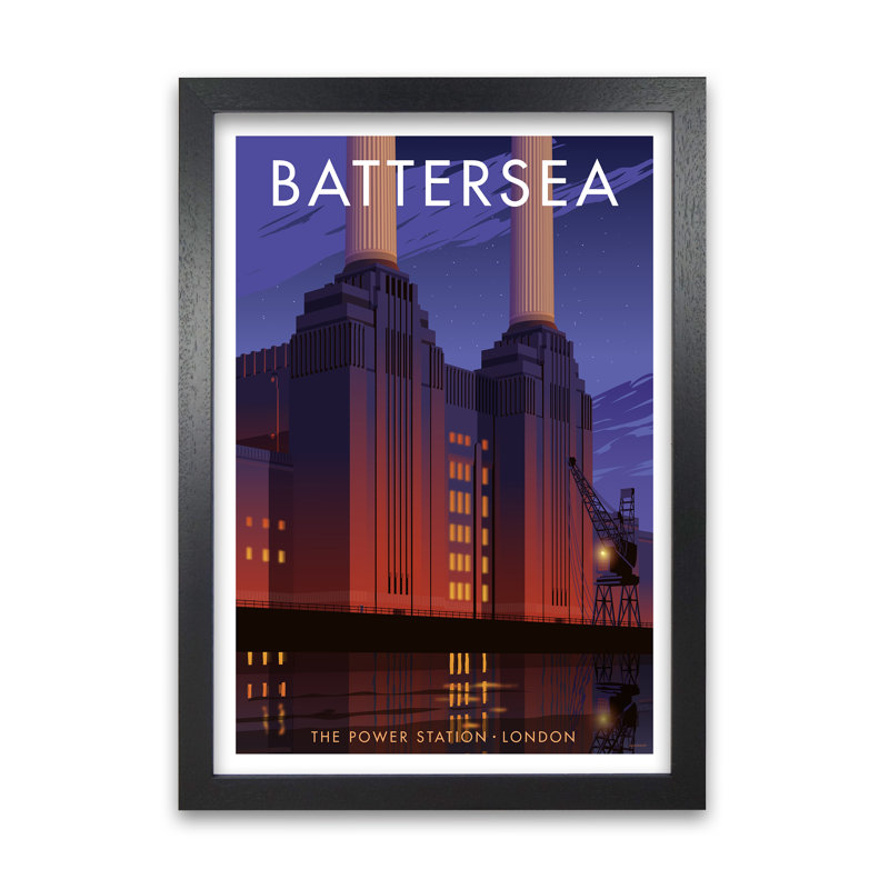 Battersea by Stephen Millership - Print, Black, 59.4 cm H x 42 cm W x 5 cm D