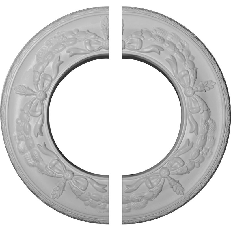 Médaillon de plafond Endurathane Salem, DE 13 1/4 po x P 7 1/8 po x P 7/8 po (convient aux auvents jusqu'à 7 1/8 po), apprêté en usine