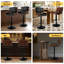 Upholstered Adjustable Height Counter Stool with Solid Wood Frame