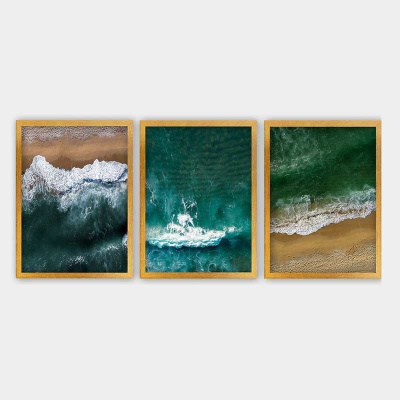Ensemble de 3 peintures élégantes encadrées décoratives, 13,8 x 17,7 pouces chacune | 100% bois avec cadre 100% polystyrène (épaisseur: 0,8 pouce) | Impression numérique UV, parfaite pour le salon et la décoration intérieure