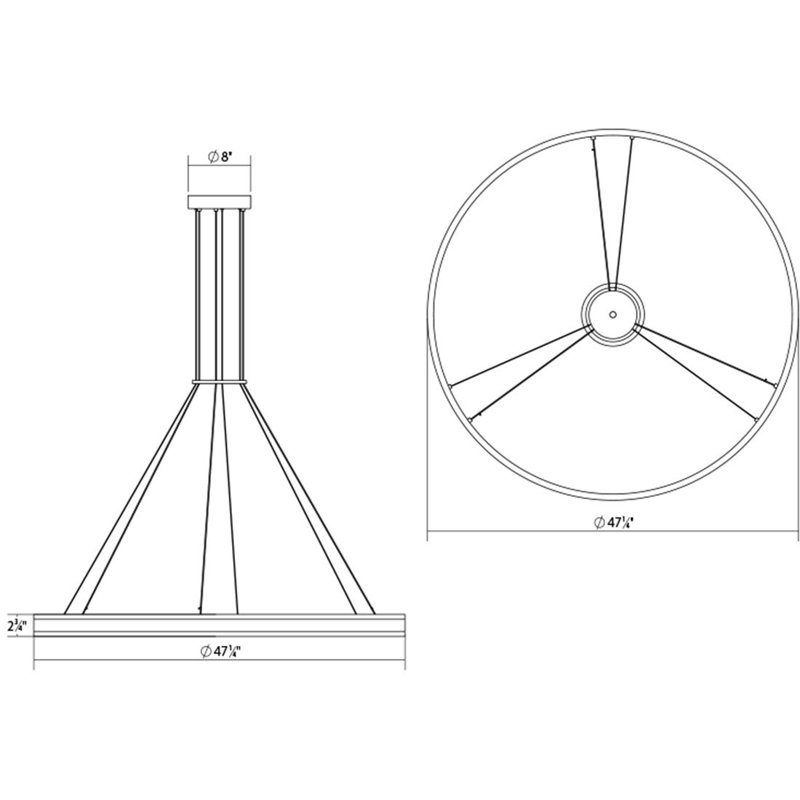 Double Corona 2 - Light Dimmable LED Wagon Wheel Chandelier, Bright Satin Aluminum, 2.75" H x 47.25" W x 47.25" D