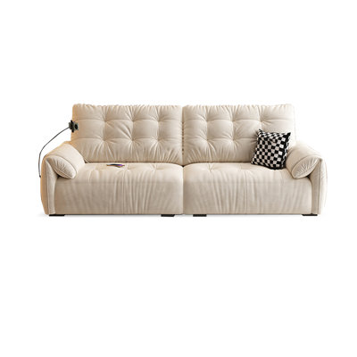 Canapé modulaire en chenille blanc crème