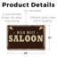 Enseigne en plastique 11 po x 17 po Wild West Saloon Street-119525550
