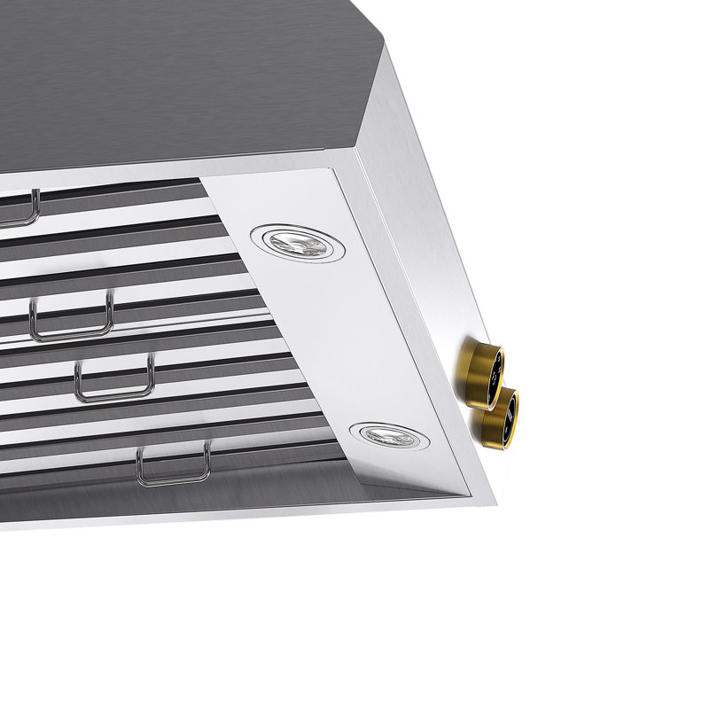 30 in. 900 CFM Ducted Under Cabinet Range Hood in Stainless Steel with Gold Accents and Digital Controls