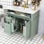Meuble-lavabo de salle de bain avec lavabo, tiroirs et 2 portes à fermeture en douceur-496372279