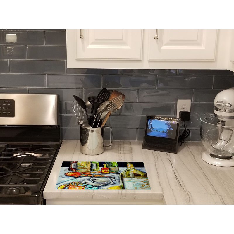 Sit A Spell Seafood Dinner Glass Cutting Board