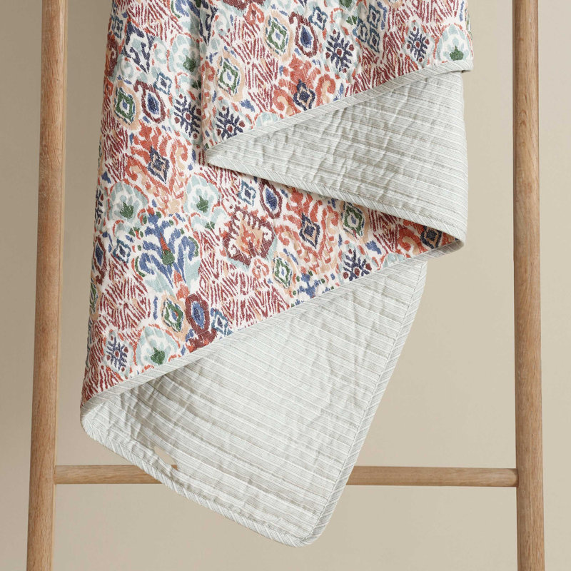 Tommy Bahama Enchantment Cotton Reversible Quilt Set, Twin Quilt + 1 Standard Sham