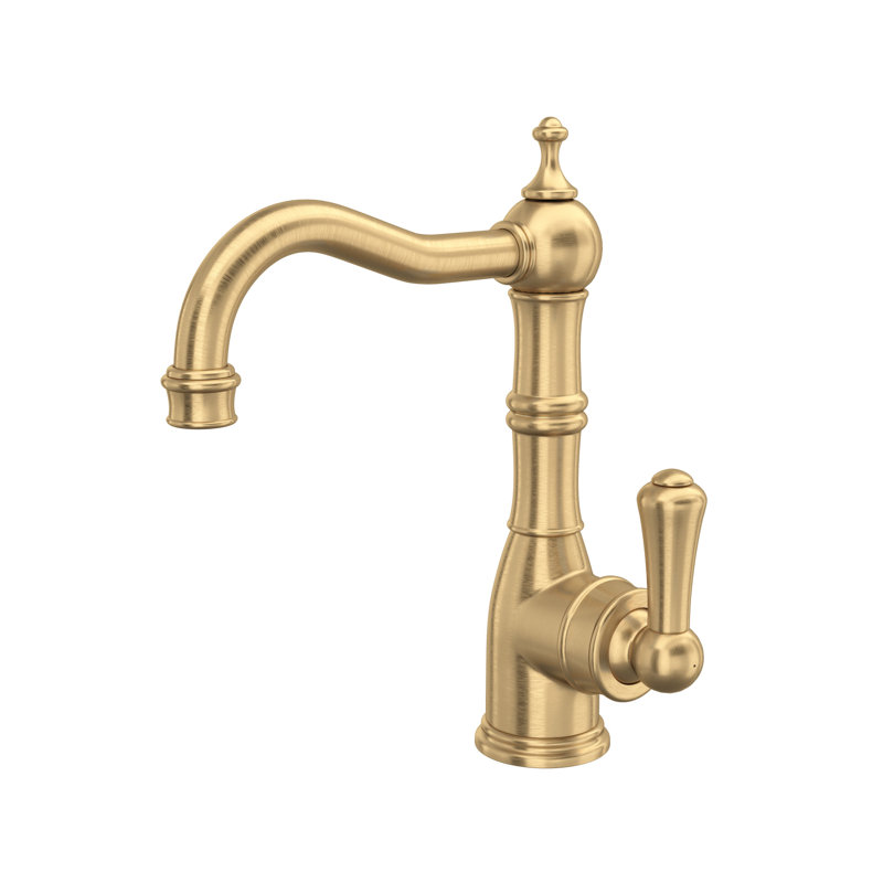 Edwardian Single Handle Kitchen Faucet, Satin English Gold