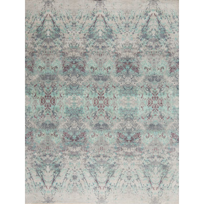 Fanciful Hand Knotted Ikat Area Rug