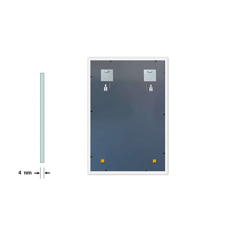 Gullu Glass Flat Wall Mirror, 88.5 H x 69 W, White