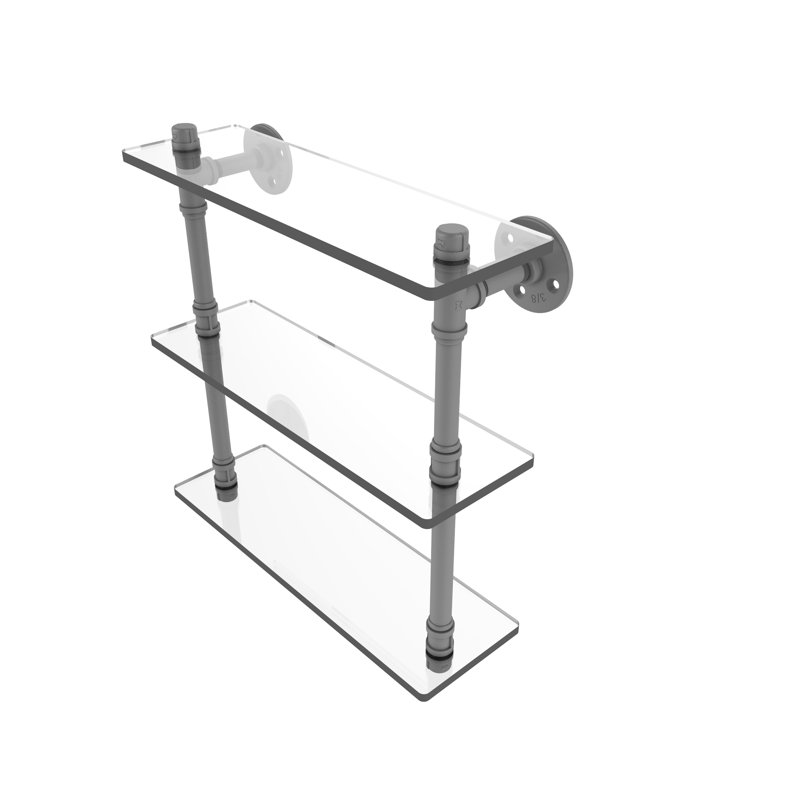 Bayer 3 Piece Industrial Pipe Shelves, Matte Gray