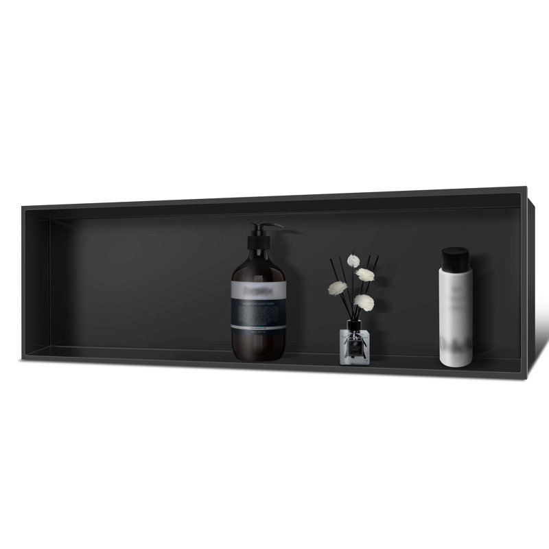 D Stainless Steel Shower Niche Recessed Niche Shower For Bathroom Storage, Matte Black