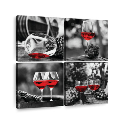 «Red Wine Glasses», ensemble de reproduction sur toile