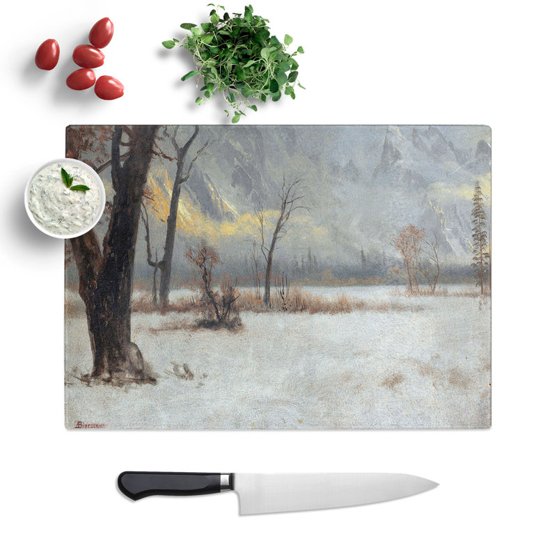 Winter Landscape by Albert Bierstadt Chopping Board, 0.4cm H x 20cm W x 28.5cm L