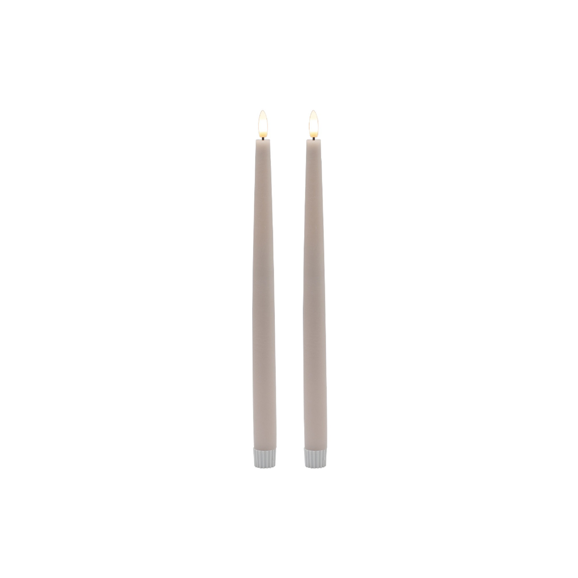 2 Pc Tall Flameless Taper Candle, Pink
