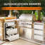 304 Stainless Steel Outdoor Kitchen Drawers with Paper Towel Holder, Weatherproof 3-Layer Built-In BBQ Island Storage Cabinet, Flush Mount for Patio Grill or Garden Bar, 16" W x 21" H x 23" D