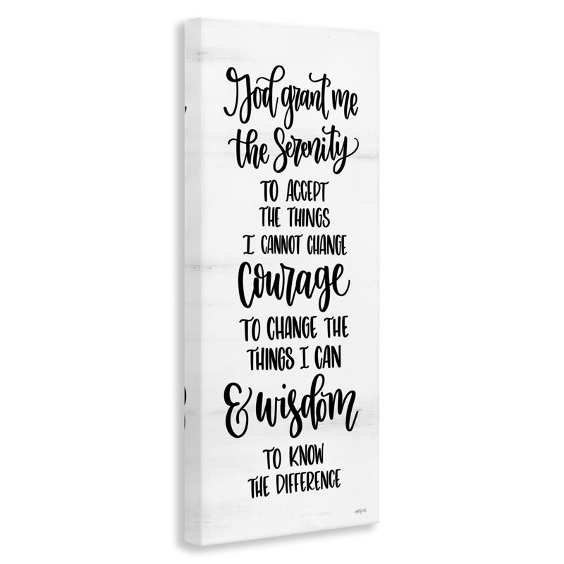 Citation Serenity Courage & Wisdom, H 24 po x l 10 po x P 1,5 po