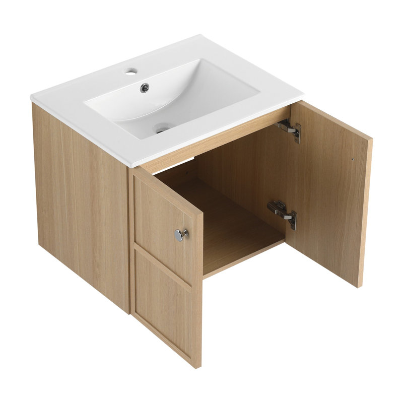 Meuble-lavabo mural 24 po avec lavabo en céramique