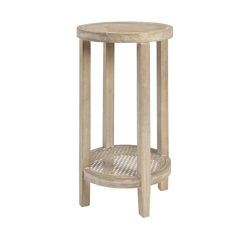 Martha Stewart Harley  Round End Table with Cane Detail