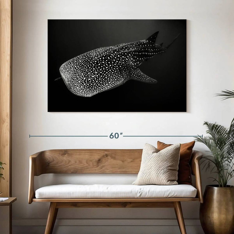 Monochrome Spotted Whale Shark, 32" H x 48" W