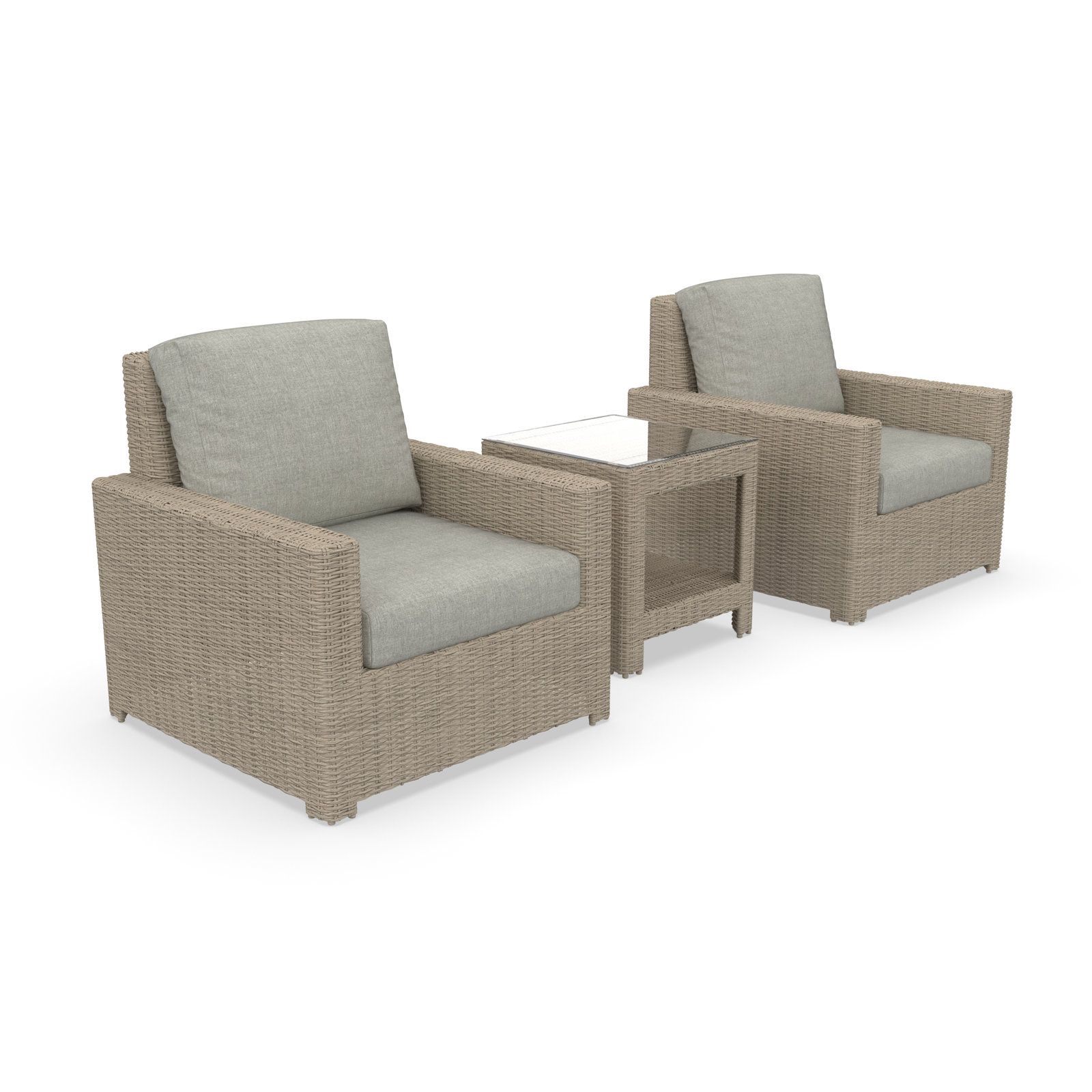 Henri 2-Person Sunbrella® Patio Seating Group, Canvas Granite