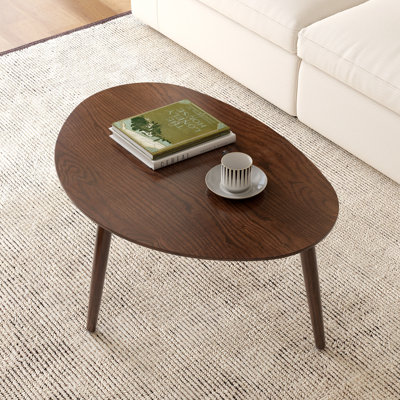 33.5"W Solid Wood Coffee Table-Brown Oak
