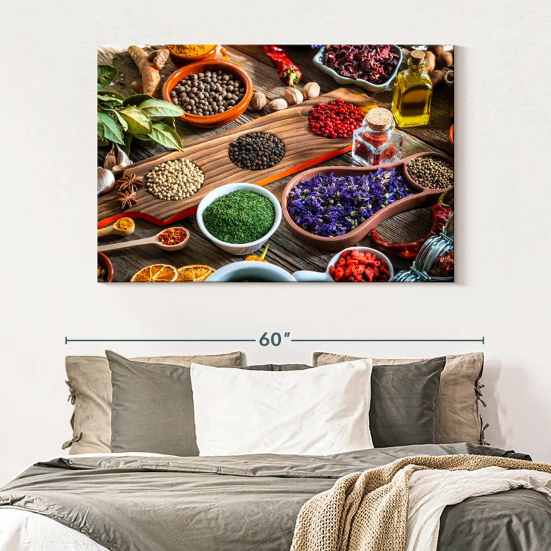 Yarlin Rustic Kitchen Herbs And Spices, 34" H x 51" W