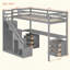 Lit mezzanine avec bureau, deux commodes et bande lumineuse intégrée, lit mezzanine peu encombrant avec escalier latéral-1502543121-1502543122