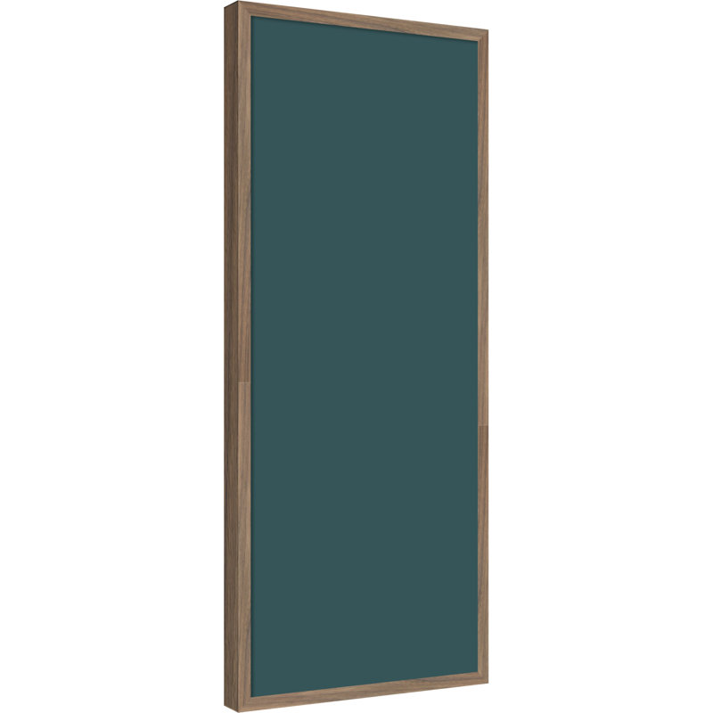 Tableau mural en tissu encadré, 17 x 41 cm, motif bleu sarcelle foncé, Noyer svelte