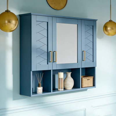 35 inch 2-in-1 Wall Mounted Medicine Cabinet with Adjustable Shelves