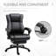 Fauteuil de direction pour ordinateur avec dossier haut en cuir PU, hauteur réglable et repose-pieds rétractable