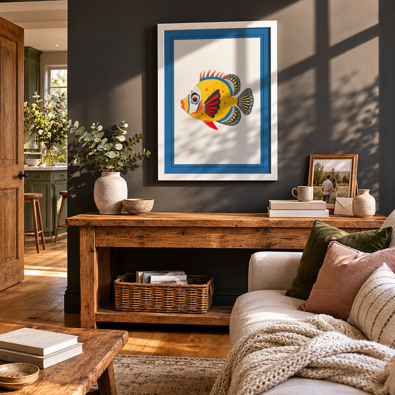 Fish Portrait Tropical - Print, Walnut, A3 - 42.0 x 29.7 cm