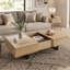 Table basse coulissante avec rangement dissimulé, plateau en bois extensible-142737349