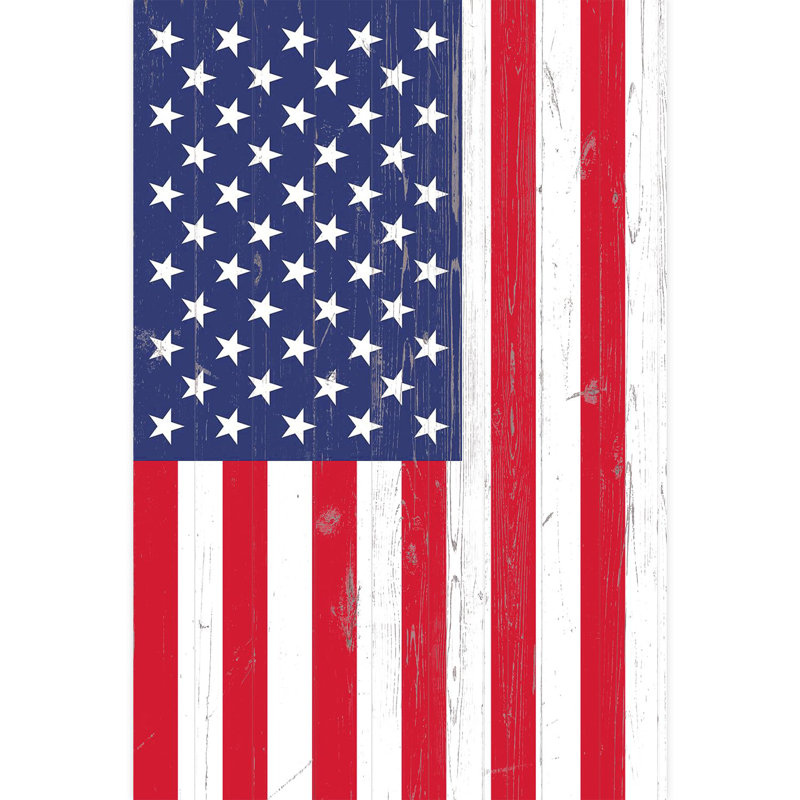 Papier peint rétro avec drapeau américain rustique, L 108 po x l 72 po