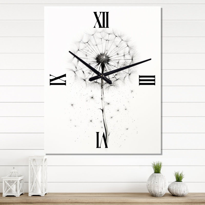 Minimalisme Dandelion - Horloge murale surdimensionnée, Moyen