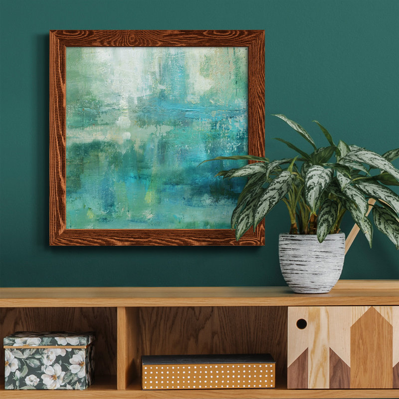 " Around The Mountain I ", Maple Framed, 34.5" H x 34.5" W x 1" D