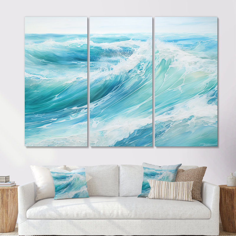«Ocean Charm», art sur toile océanique, Toile tendue, H 32 po x l 48 po x P 1 po