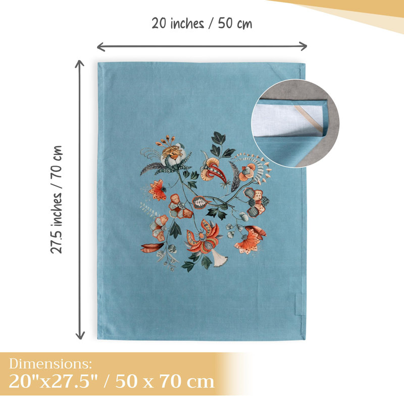 Ensemble de 3 torchons de cuisine 100% coton 20 "x 27,5" Maison d 'Hermine absorbant avec boucle suspendue pour la cuisine