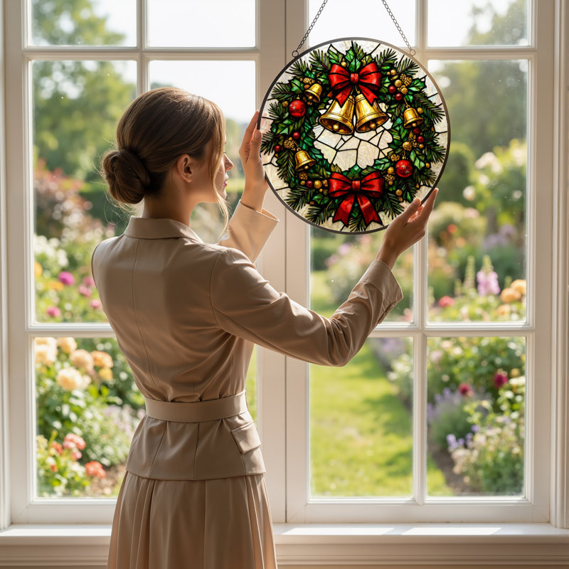 Vitrail de guirlande de Noël 12 "H 12"