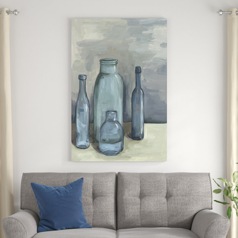 «Still Life with Bottles I» par Melissa Wang, reproduction d'art sur toile, H 48 po x l 32 po, Cadre noir