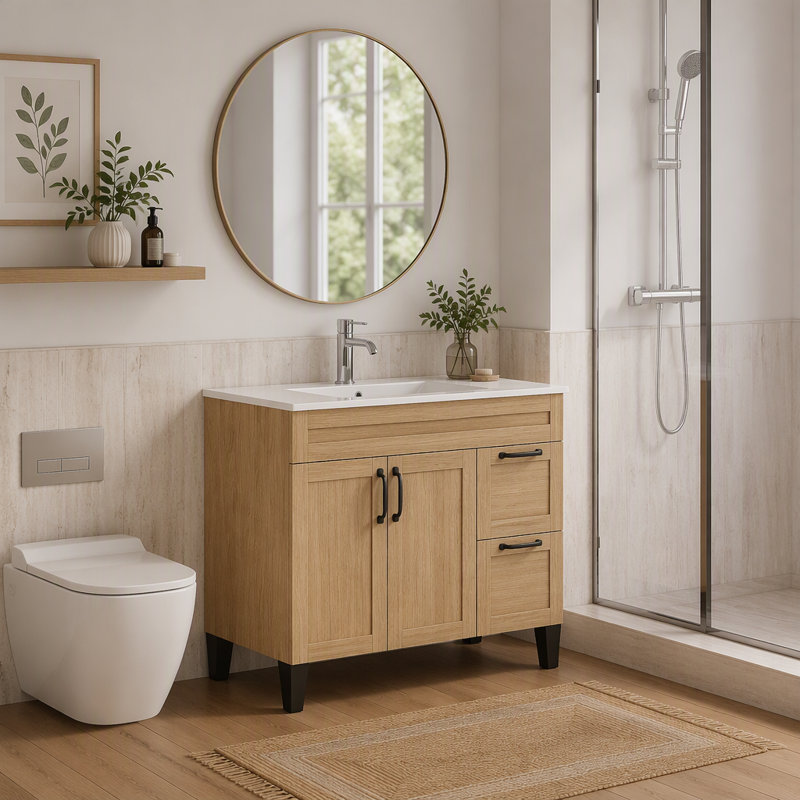 Freestanding Standard With Ceramic Top, 39.8