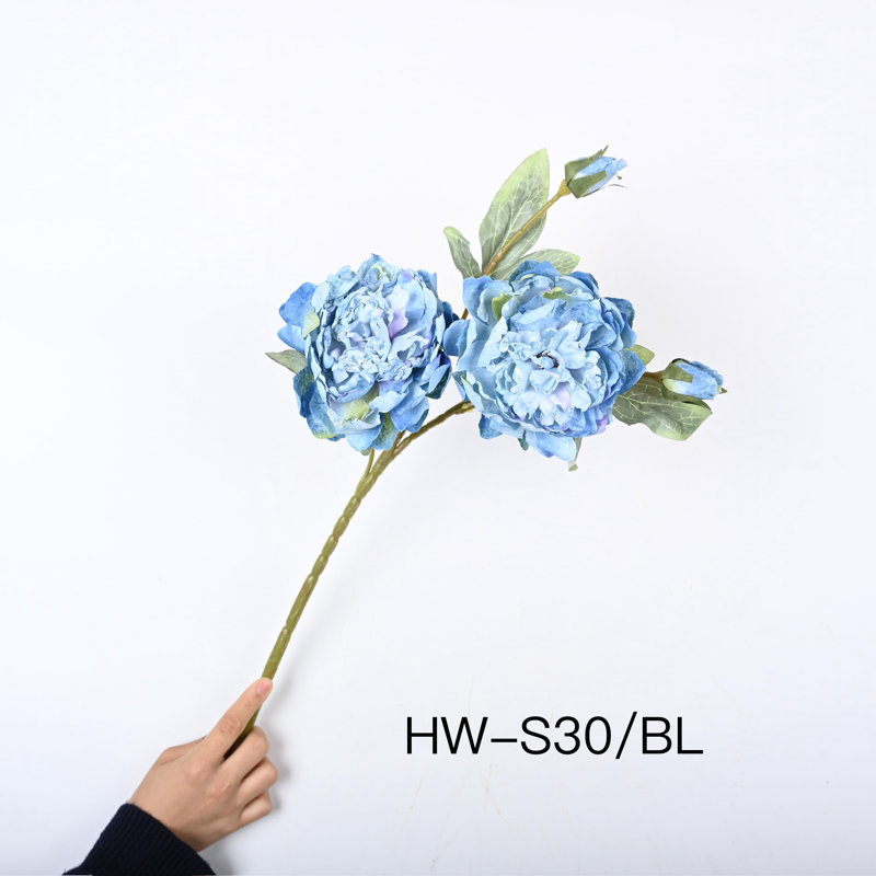 Arrangement de pivoines en soie, Bleu