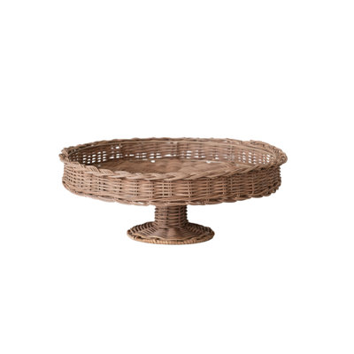 Decorative Hand-Woven Rattan Pedestal