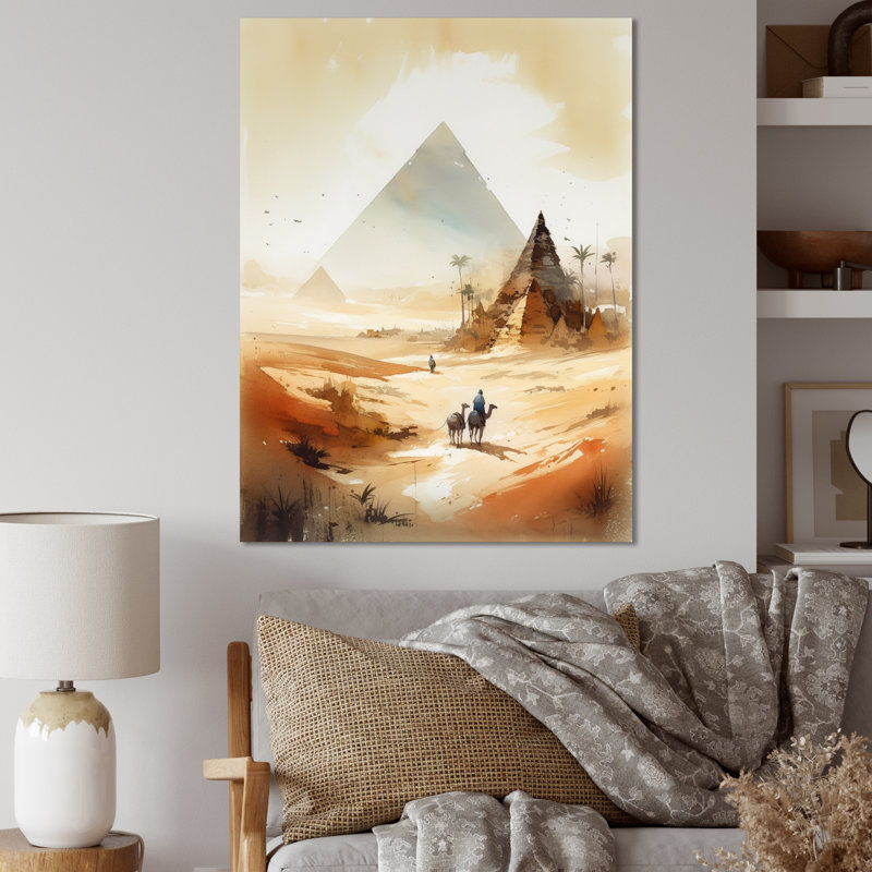 Promenade en chameau dans le désert I - impression, H 20 po x l 12 po x P 1 po, Toile tendue