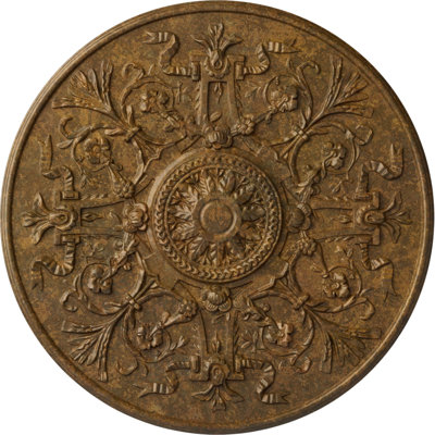 Endurathane Versailles Ceiling Medallion, 33"OD x 1 3/4"P (Fits Canopies up to 3 1/4"), Hand-Painted Rubbed Bronze Finish