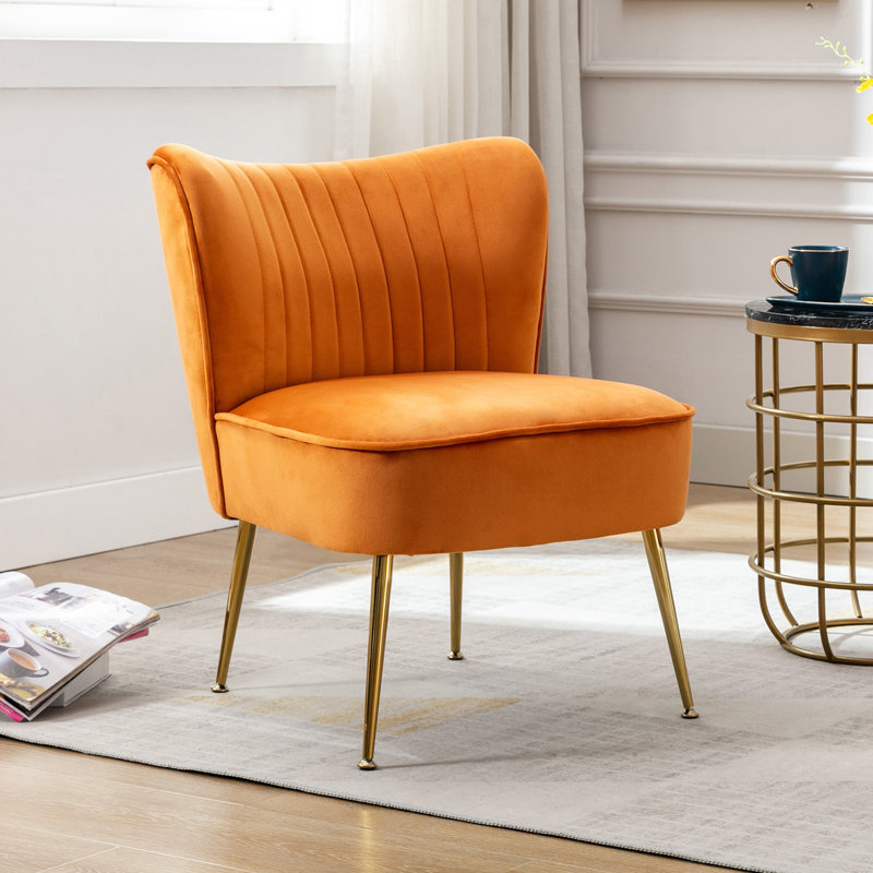 Allyna Velvet Accent Chair, Multi-coloured