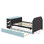 Lit de jour en bois double - Lit gigogne simple, bureau et ports de chargement USB inclus-80921753